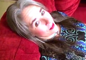 Grandmotherly GILF rubbing her wet cunt here