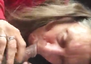 Aesthetic mature slut sucks my hard dick right in the car