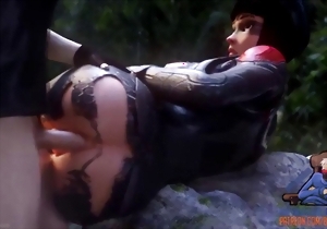 Good sex in the sideways pose with a playful 3D brunette