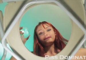 Glamorous redhead angel shows her naked pussy on the camera