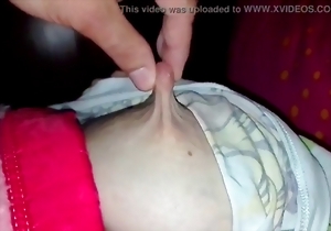 Good-looking mature hard nipples in the close-up angle